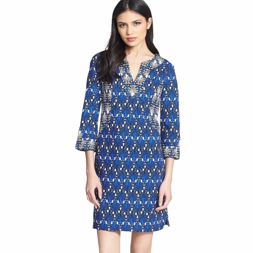 Donna Morgan 3/4 Sleeve Pattern Shift Dress | 10